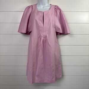 Tuckernuck Pomander Place Finley Flutter Sleeve Swing Dress Pink sz XS